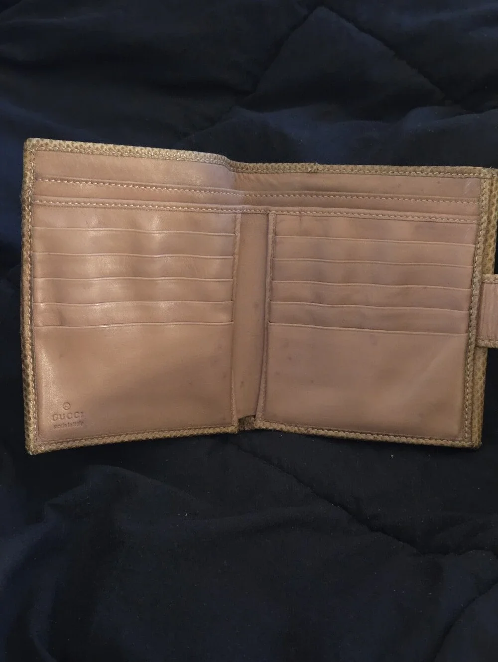 Gucci Marmont Beige and Pink Textured Leather Trifold - Picture 6 of 16